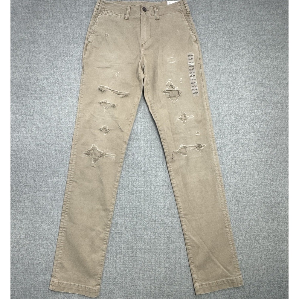 American Eagle Pants Mens 30x34 Slim Beige Lived In Khaki Chino Flex Stretch NWT